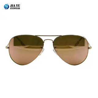 High Quality Custom Sun Shades Multi Color Mirror Lens Retro Pilot Metal Sunglasses